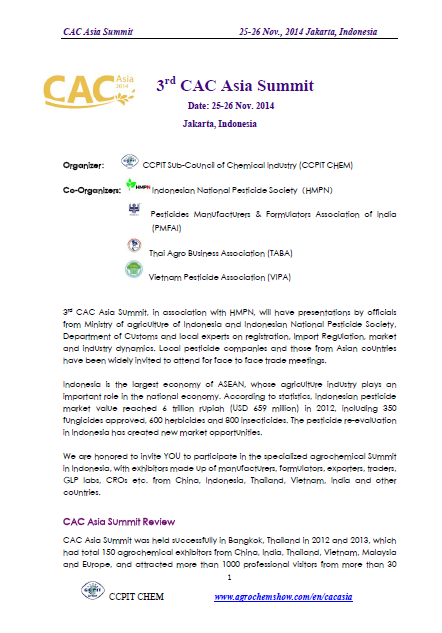3rd CAC Asia Summit, Jakarta, 25-26 November 2014